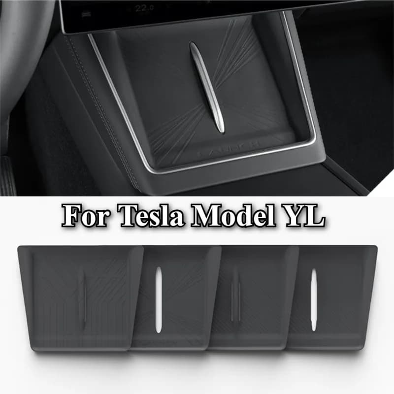 Silicone Mat Car Center Console Protector For Tesla Model YL Anti-Slip Wireless Charger Phone Dustproof Pad Interior Accessories
