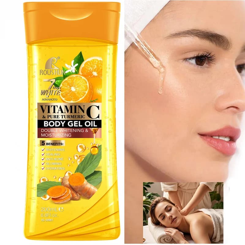 200ML VITAMIN C PURE TURMERIC Body Oil Essential Moisturizing Oil for the body unisex Oil for the skin care of the whole body, Moisturizing oil for the body