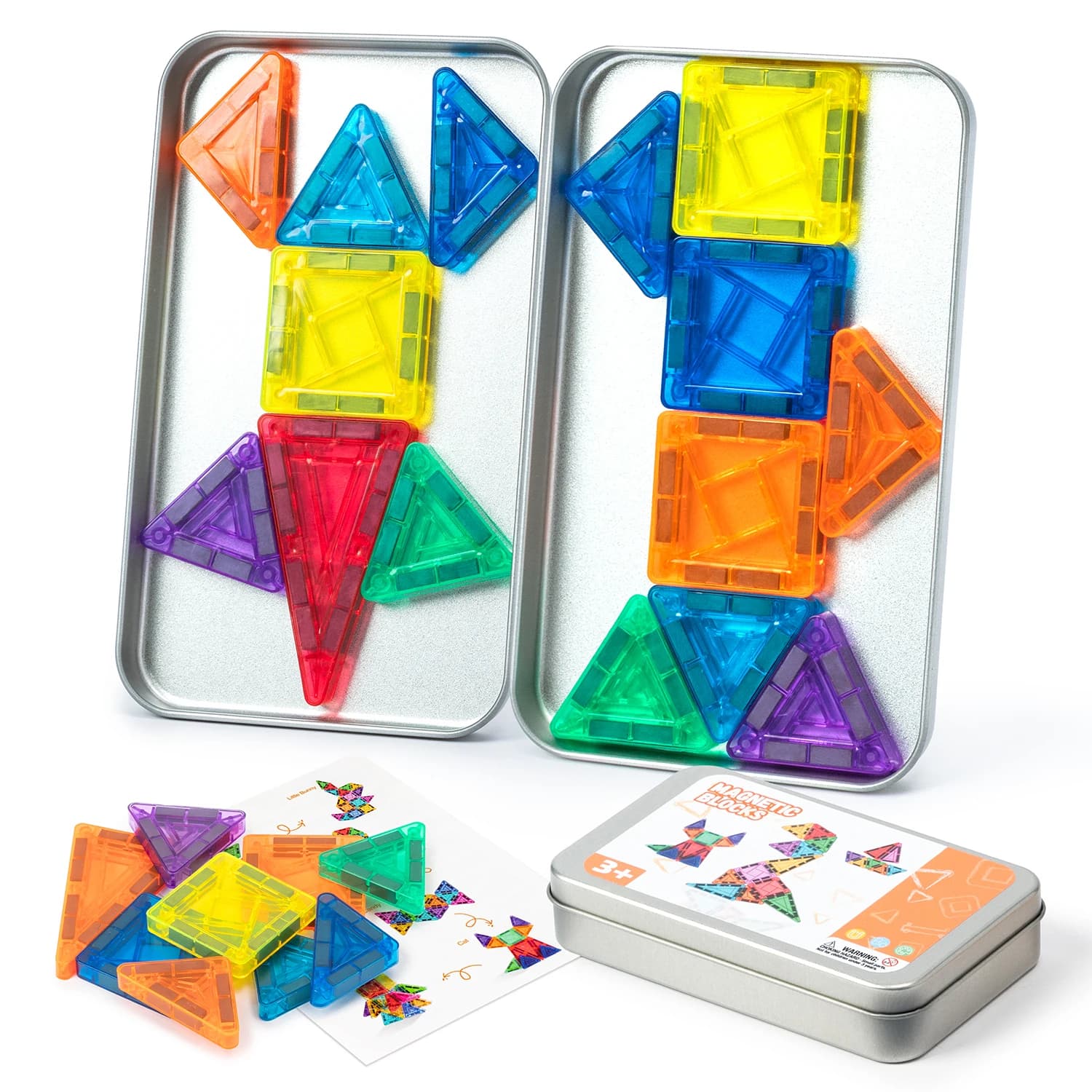 Mini blocchi magnetici da costruzione con scatola in ferro, set da costruzione da viaggio, giocattoli da viaggio per esterni per ragazzi e come regalo per feste