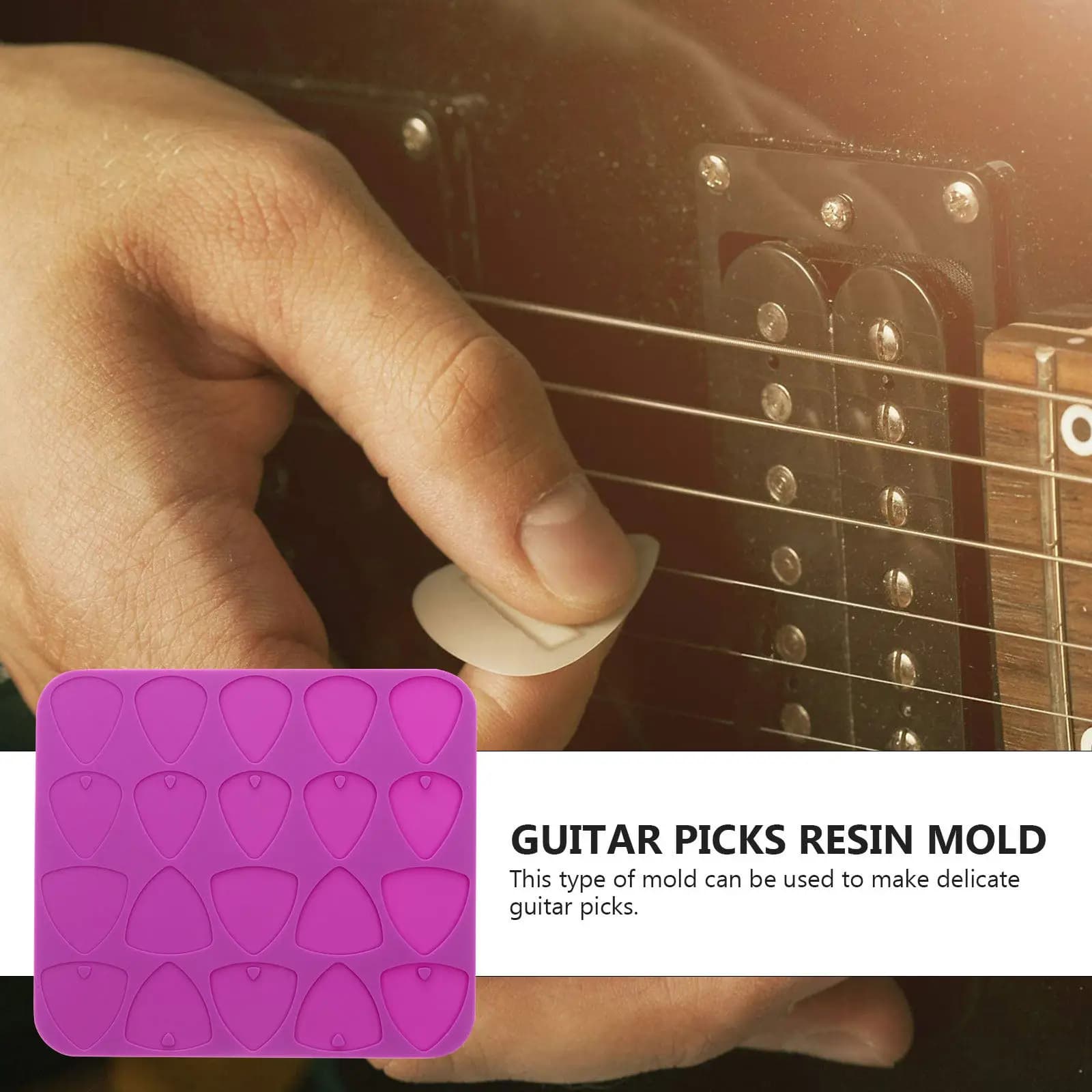 Stampo in Silicone Ultra Flessibile per Plettri da Chitarra, per Creazioni in Resina Epossidica, Antiaderente, Facile da Sformare, Lavabile, Riutilizzabile, Fai da Te