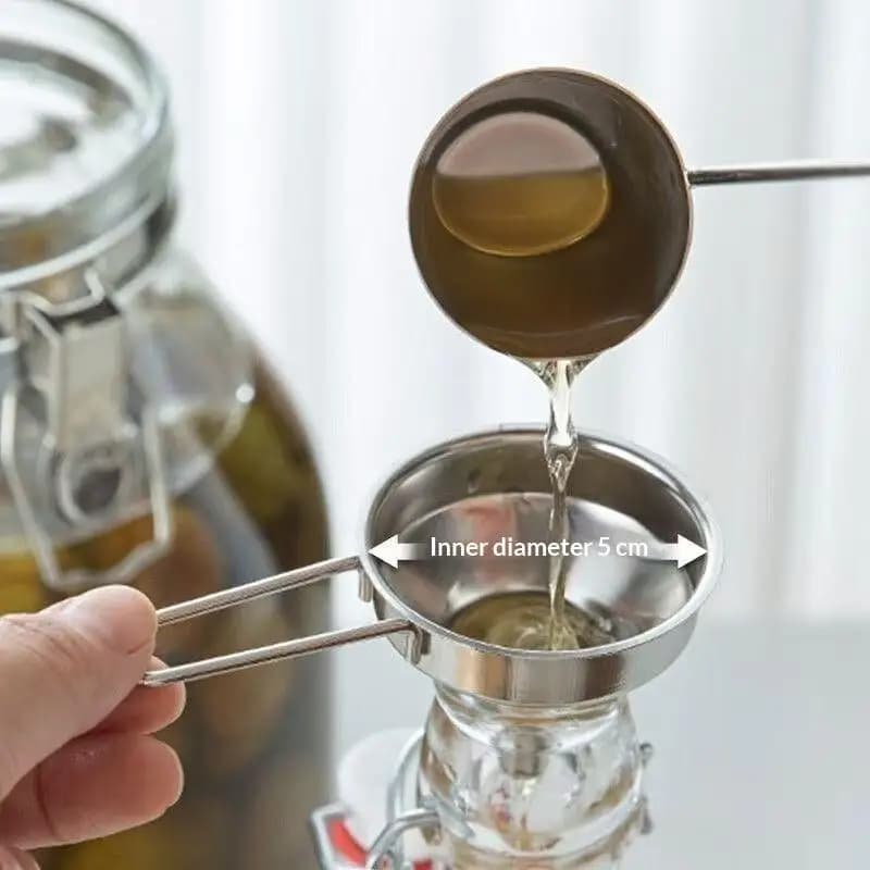 New Stainless Steel Funnel With Handle Small Metal Funnel For Filling Bottles Liquor Wine Oil Coffee Beans Kitchen Gadget