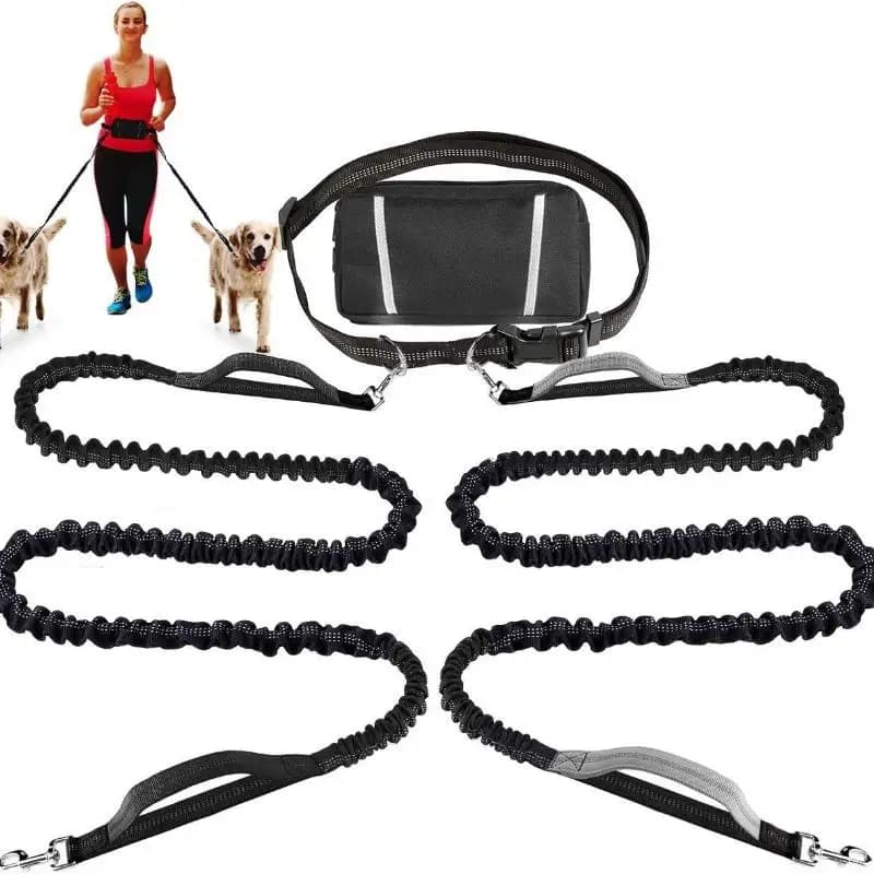 Guinzaglio elastico retrattile per cani a mani libere Corda da traino riflettente Marsupio Corda da trazione per cani per correre Camminare Prodotti per animali domestici