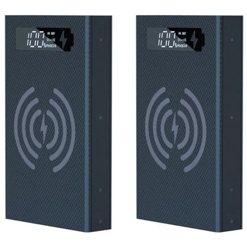 2X DIY 5X18650 Power Bank Case Scatola di ricarica per batterie staccabili CX5 con illuminazione a LED senza batteria