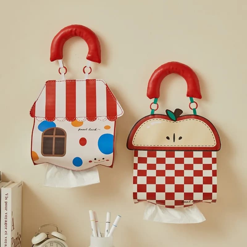 Grazioso Porta Fazzoletti da Appendere, Dispenser Impermeabile a Parete per Rotoli di Carta Igienica, Contenitore per Carta Igienica da Bagno