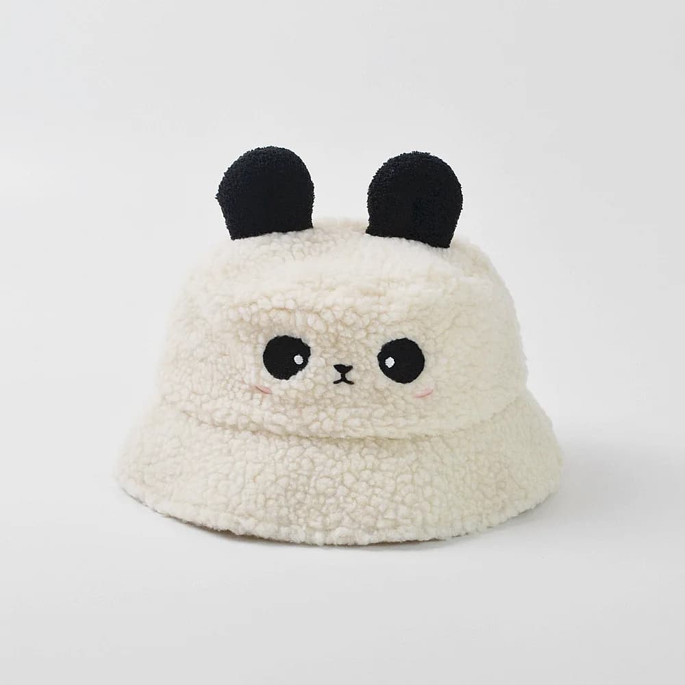 Cappello da pescatore Neonata Ragazzo Autunno Inverno Animale Panda Berretto caldo con cordino Accessorio da esterno per bambini piccoli