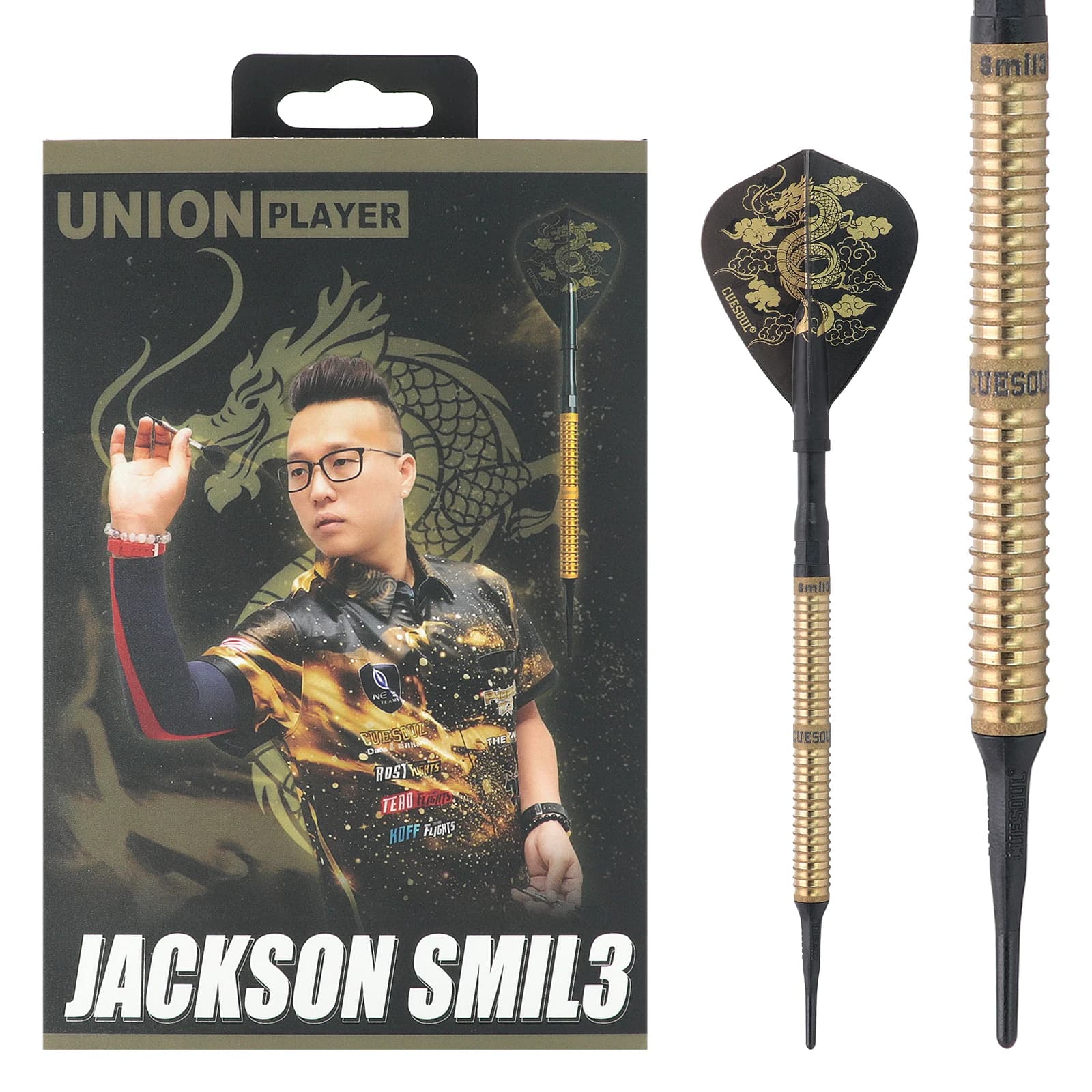 CUESOUL Jackson Smil3 20g 95% barili di freccette con punta morbida in tungsteno, edizione speciale per pittura ad olio