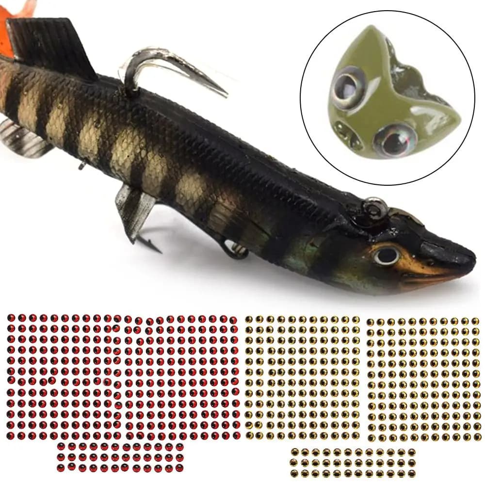 300pcs/set DIY Simulation Eyebrow Eyeball Down 3D Holographic Fishing Fishing Bait Fish Lure Eyes