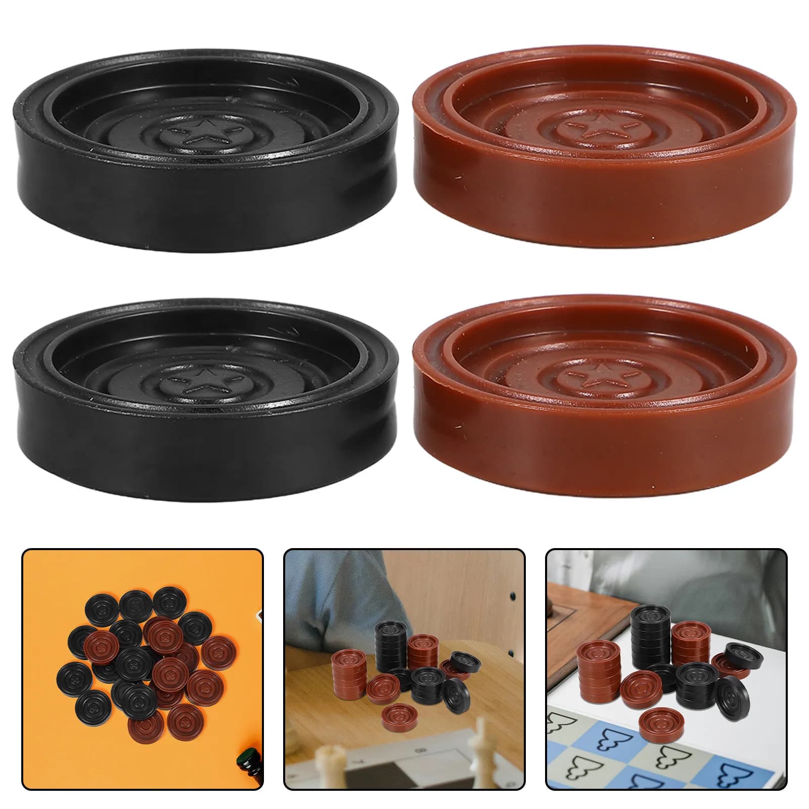 24 Pezzi Rotondi in ABS, Accessori di Ricambio per Giochi da Tavolo, Scacchi e Backgammon, Design Unico ed Elegante