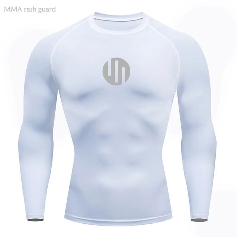 T-shirt da palestra Camicia da corsa a maniche lunghe da uomo Abbigliamento sportivo a compressione Protezione solare Strato base Tuta da jogging da ciclismo ad asciugatura rapida