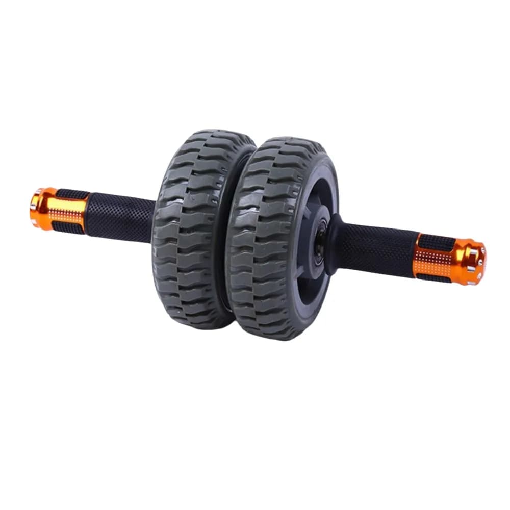 Ergonomic Grip Double-Wheel Ab Roller Non-slip Wheel Solid Steel Core Workout Equipment Double Bearing Large Load Bearing