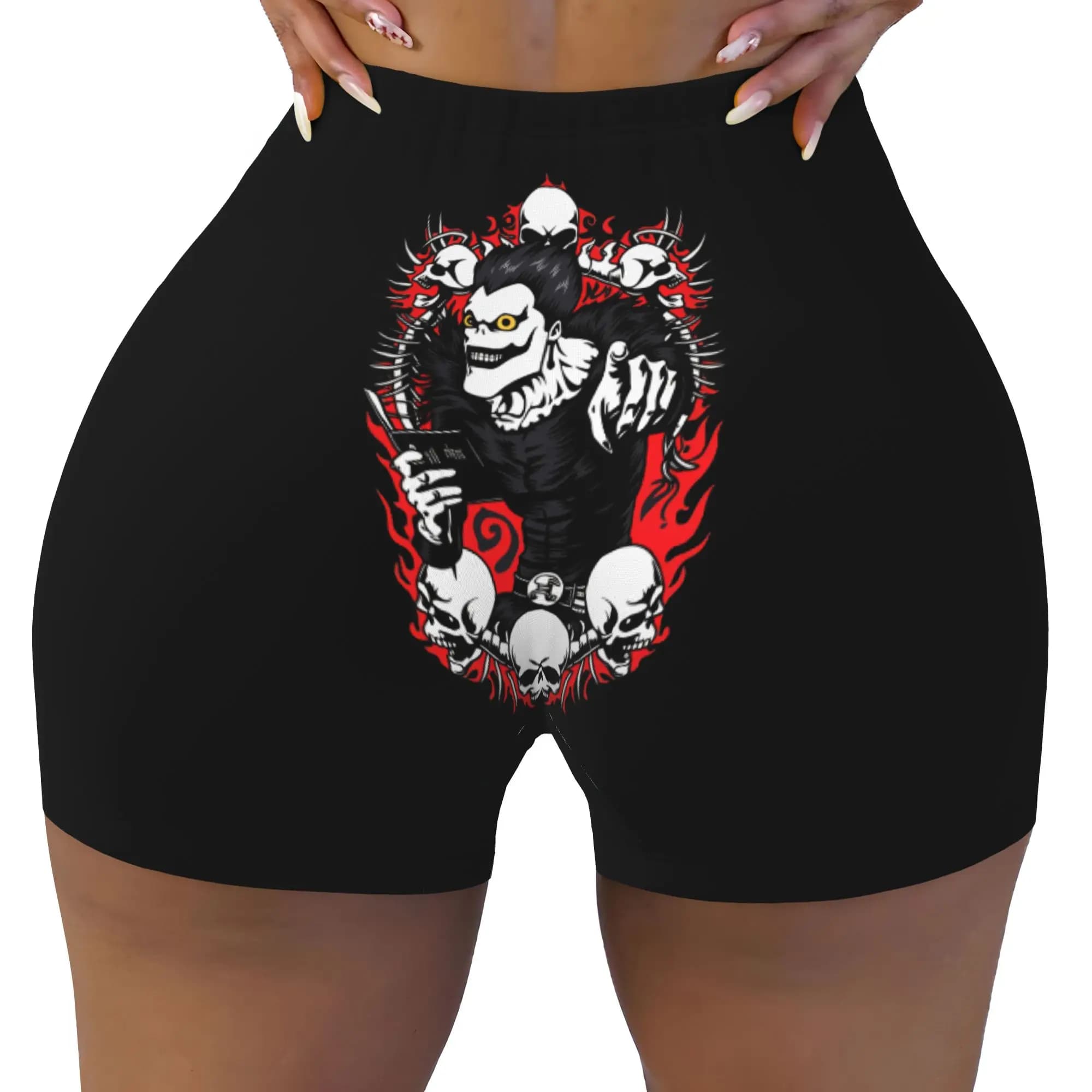 Death Note Ryuk Manga Workout Running Volleyball Shorts Women's Anime Gym Yoga Shorts