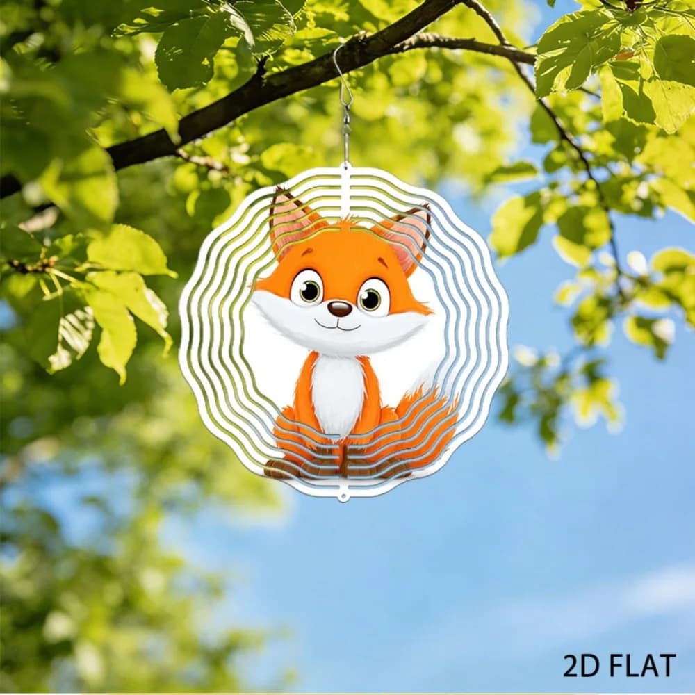 Iron Wind Chimes Cartoon Animal Outdoor Garden Art Patio Decor