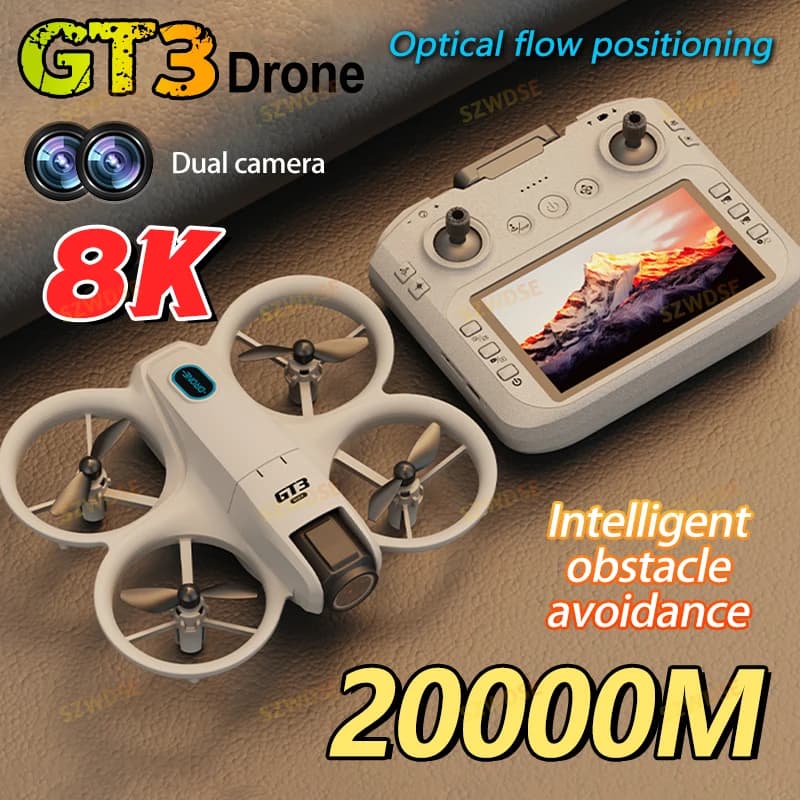 New GT3 with Screen Mini Drone 8K HD Camera 180 ° Aerial remote controlled UFO pocket air height aerial photo ESC