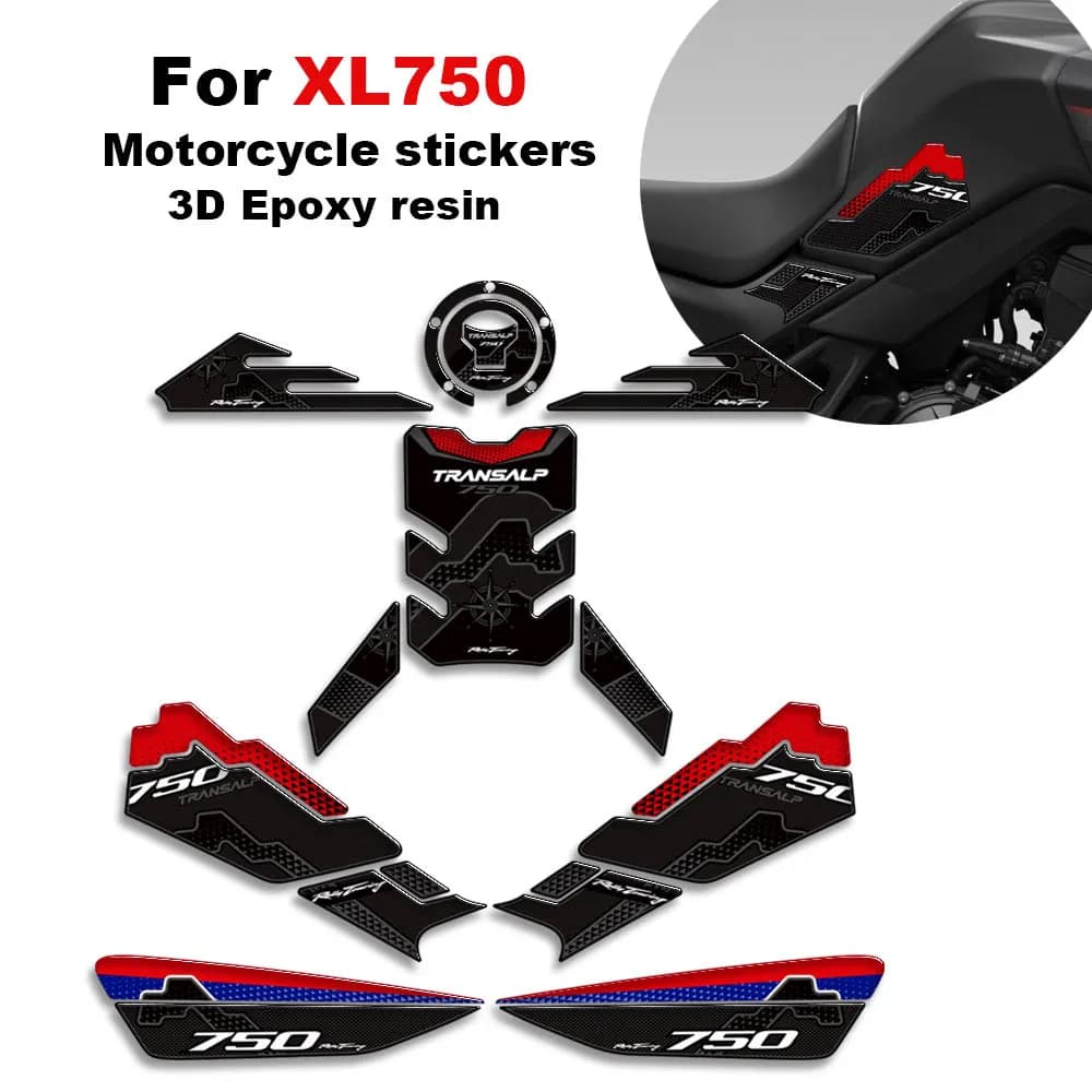 Per Honda XL750 TRANSALP XL 750 2023 Moto serbatoio pad Cap Grips Ginocchio 3D adesivi in resina epossidica protezione decalcomanie decorative