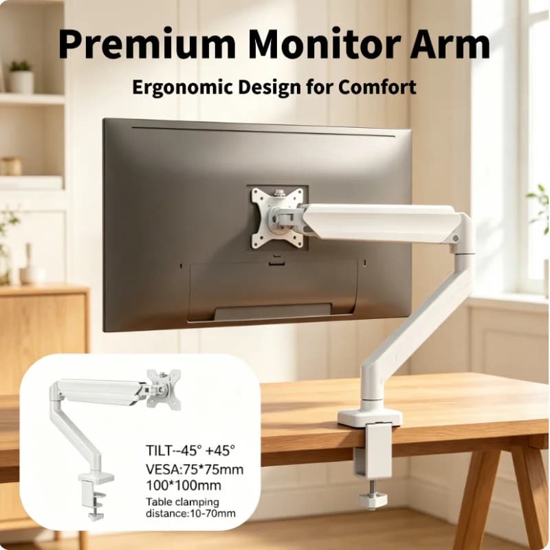 Supporto universale regolabile per monitor singolo, supporto da scrivania per computer, staffa resistente fino a 32 pollici, braccio per monitor da gaming