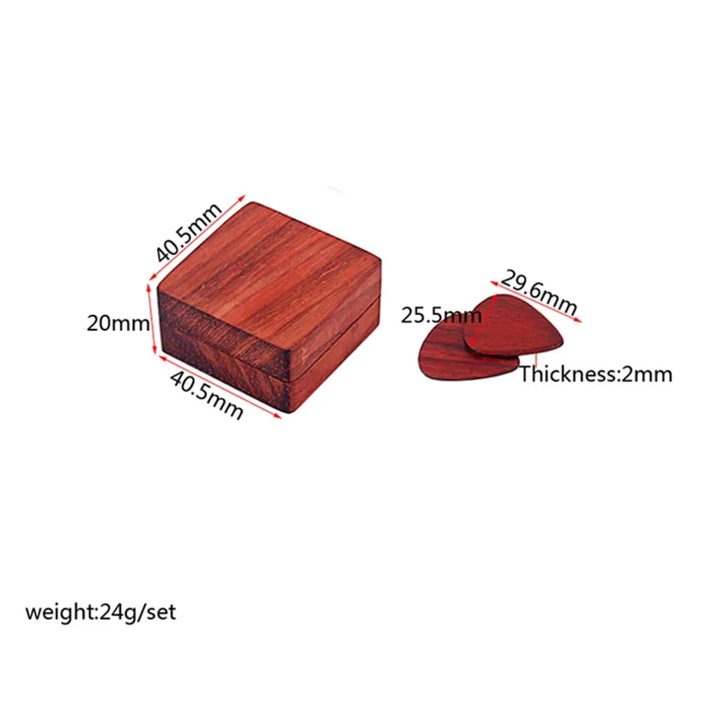 2 Pezzi Scatola Porta Plettri per Chitarra in Palissandro Rosso Scuro, Custodia Portatile per Plettri, Protegge Plettri da Sporco e Graffi, Facile da Trasportare, Accessori per Chitarra