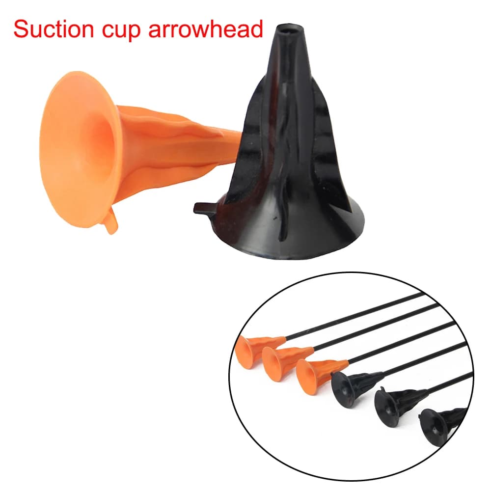 5PK Hunting Outdoor Sucker Cup Arrowshead Children Black Orange Rubber Arrow Tips Game Suction Target Kids Archery For Replacem
