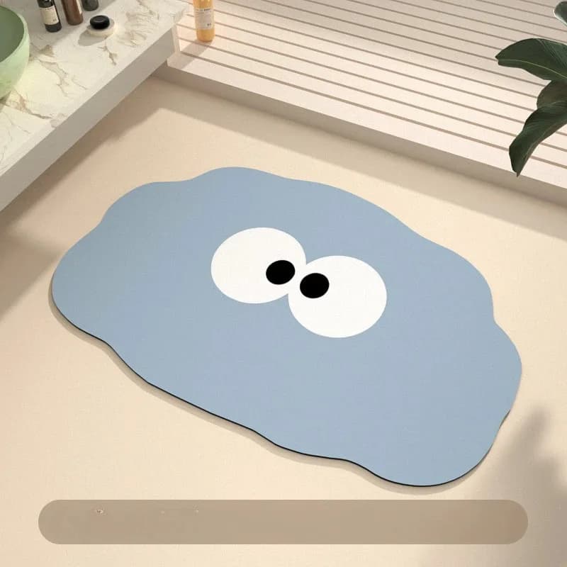 VIKAMA Fun Cartoon Bathroom Floor Mat - Anti-slip Quick-drying Shower Room Floor Mat - Bathroom and Kitchen Decor Item