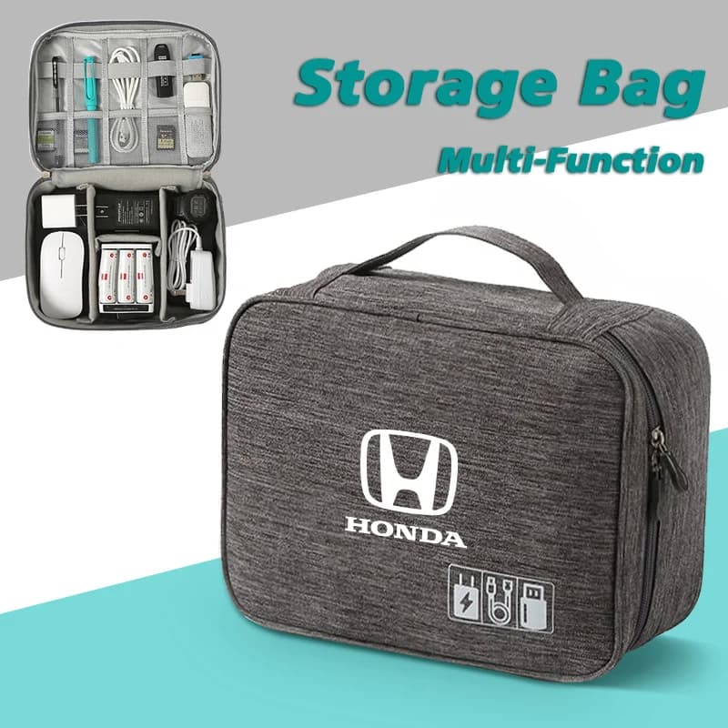 Portable Car Logo Multi-Fuction Storage Bag Organizer Box for Honda Civic Accord Fit City CRV Odyssey Pilot Jazz Prelude Sticker