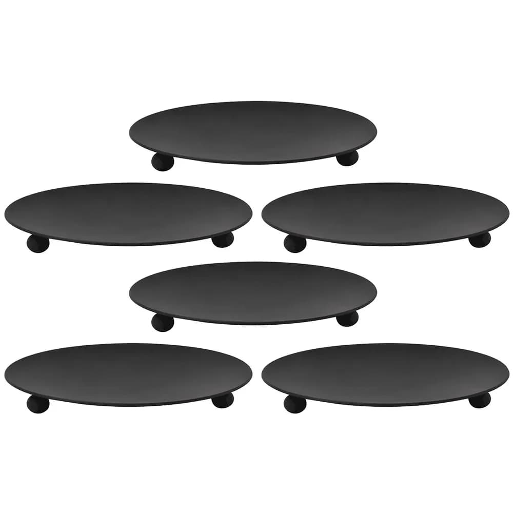 6Pcs Iron Plate Set Simple Elegant Display Tray for Banquet Wedding Party Daily Use Essential Oil Incense Cones