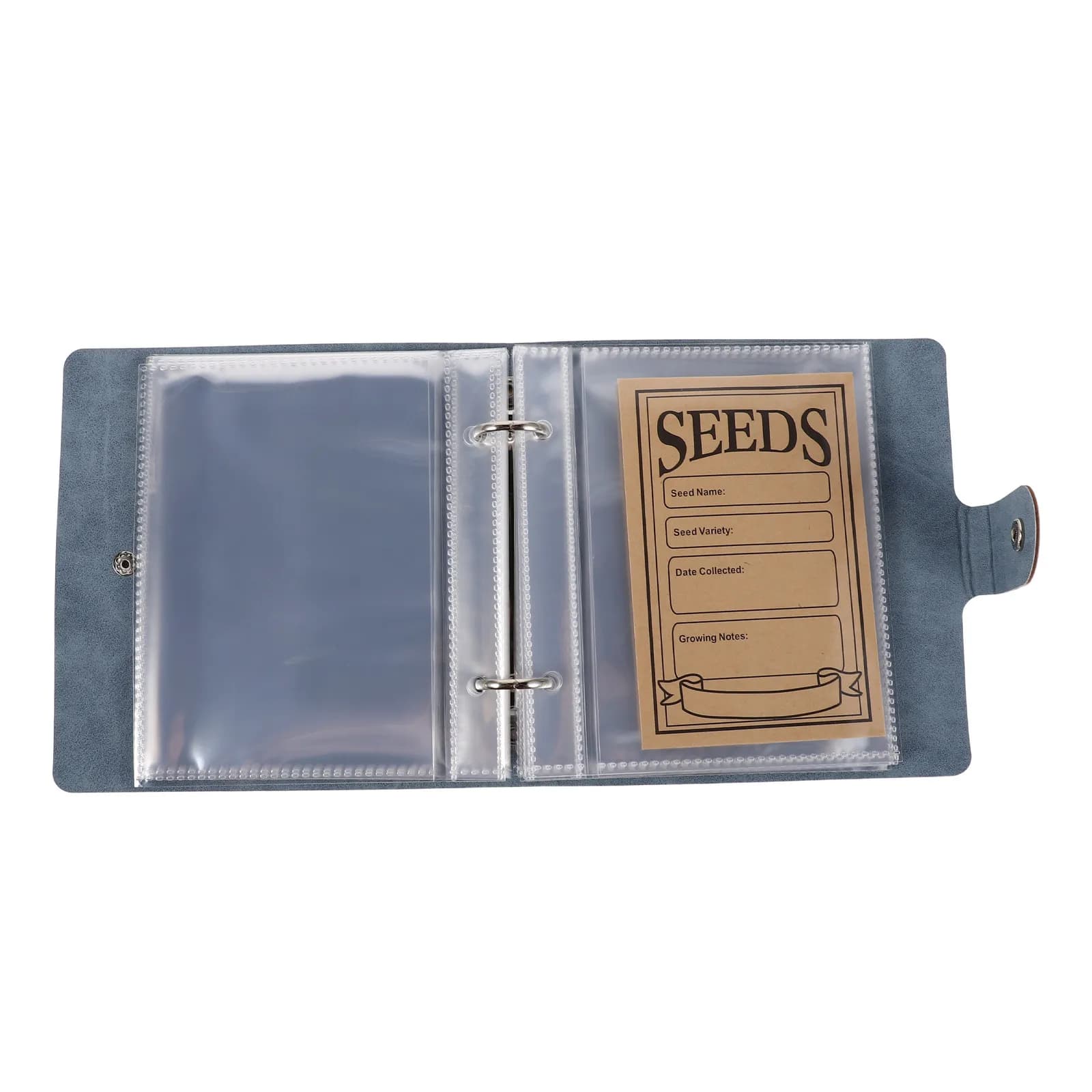 Set Organizer for Garden Seeds, Book Seeds with 25 Transparent Pockets and 50 Kraft Card Envelopes for Flowers