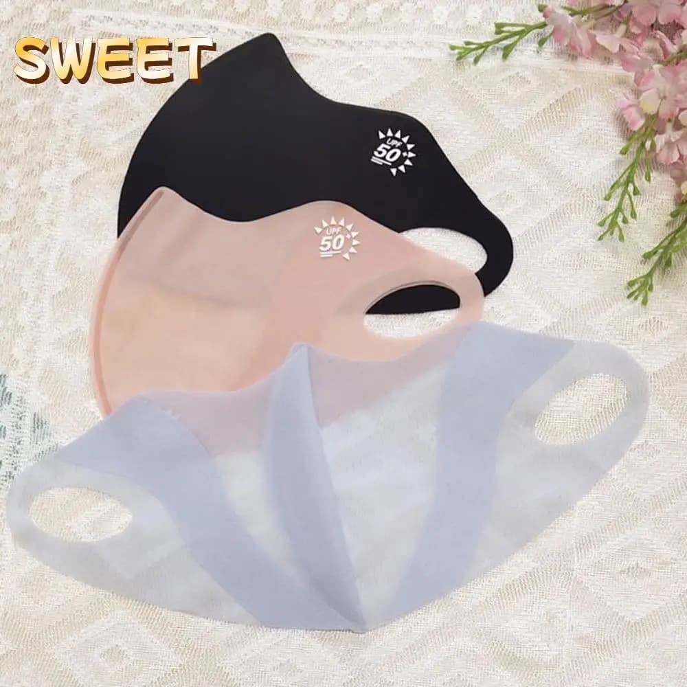 Ultrathin Anti-uv Ice Silk Sunshade Mask Summer Outdoor Sports Riding Face Mask Anti Pollen Traceless Face Protection Face Veil
