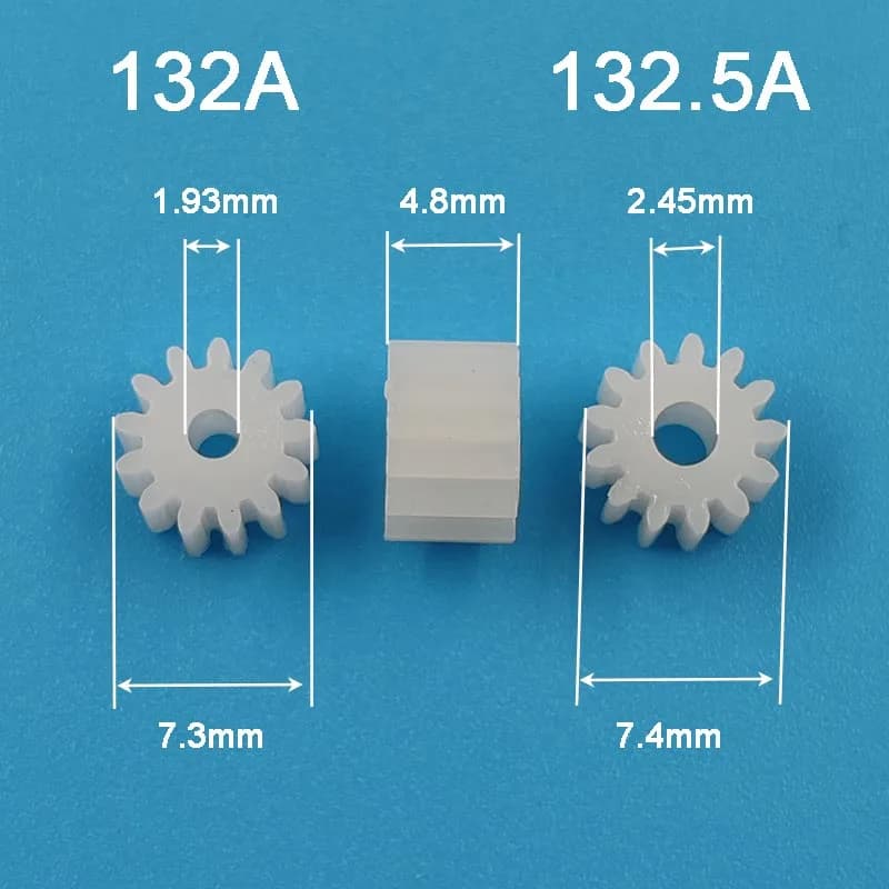 132A / 132.5A 0.5M Ingranaggio 2mm Stretto 13 Denti POM Ingranaggio In Plastica Parti Del Motore Accessori Giocattolo 10 pz/lotto
