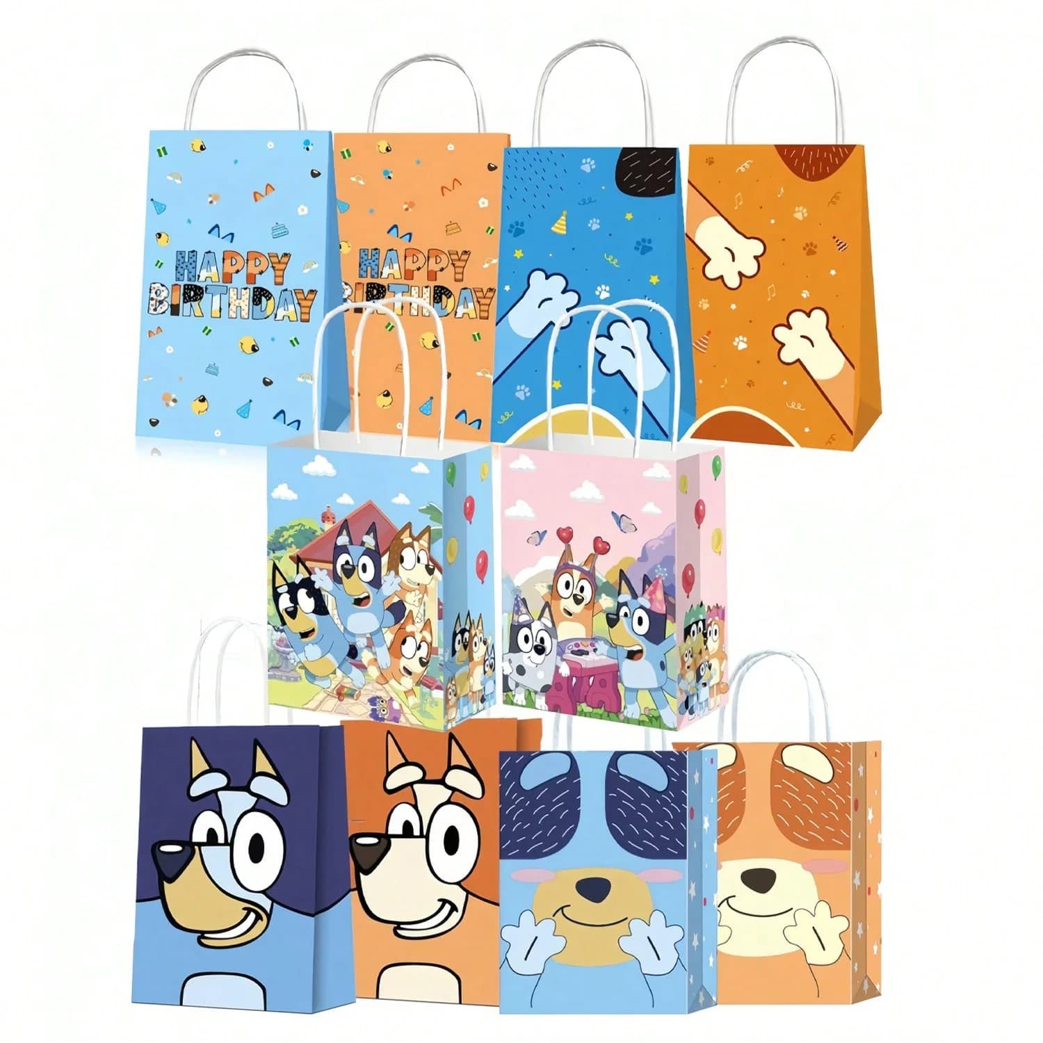 Nuovo Set di Sacchetti Regalo a Tema Bluey, Confezioni per Biscotti e Caramelle per Feste di Compleanno per Bambini, Accessori per Feste