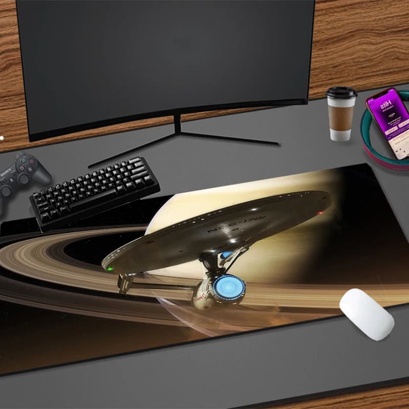 Tappetino per Mouse Grande in Gomma, Accessori per Gaming PC, Mousepad da Scrivania con Bordo Bloccato, Tappetino per Mouse Gamer SpaceX Starship
