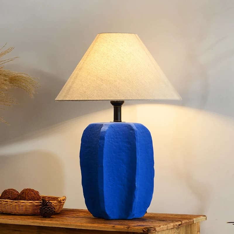 Klein blu, lampada da tavolo a vento wabi-sabi in stile giapponese, lampada da comodino per camera da letto, camera modello in stile cinese, designer in famiglia di hotel