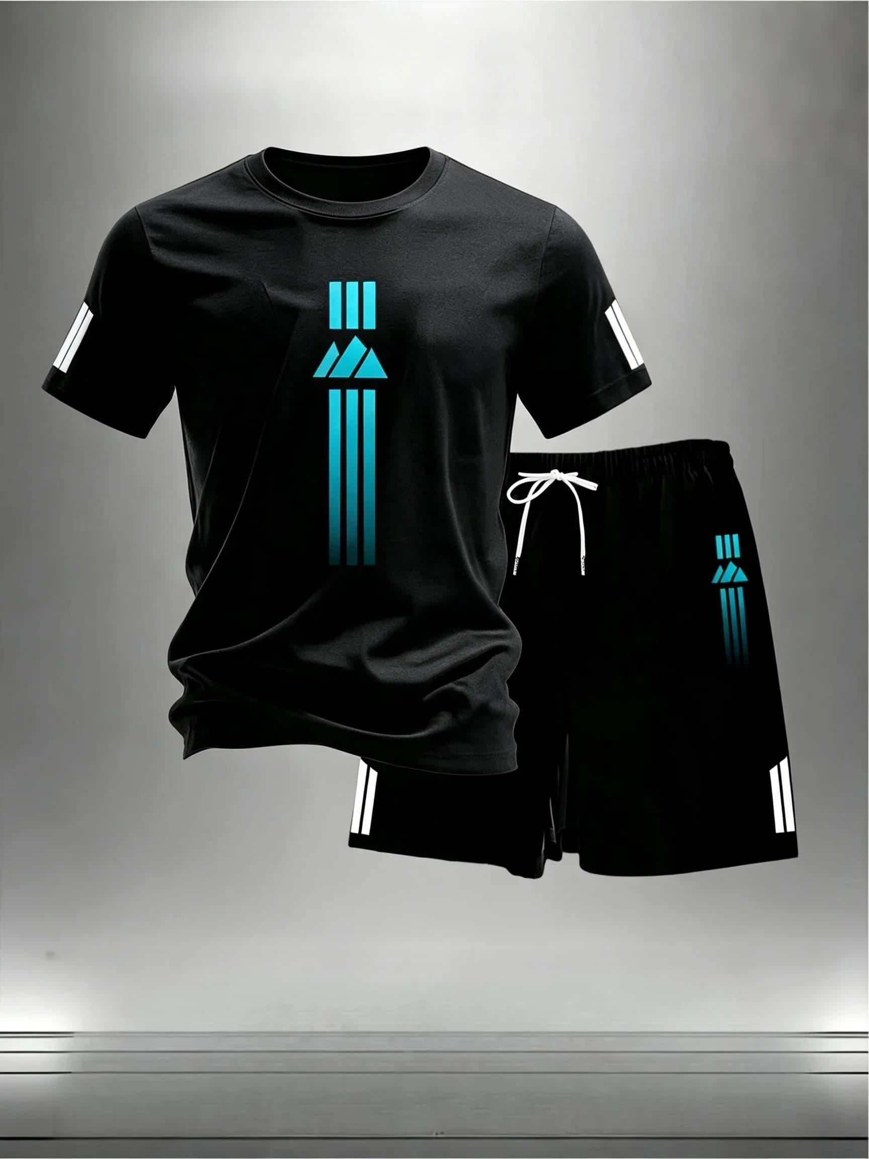 Men's summer casual sports suit, men's "breathable suit - quick-drying short-sleeved shirt + shorts two-piece set - summer"