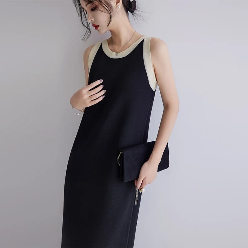 DAISULE Abito Estivo da Donna Senza Maniche a Righe Bianche, Vestito Tubino a H Casual e Snellente