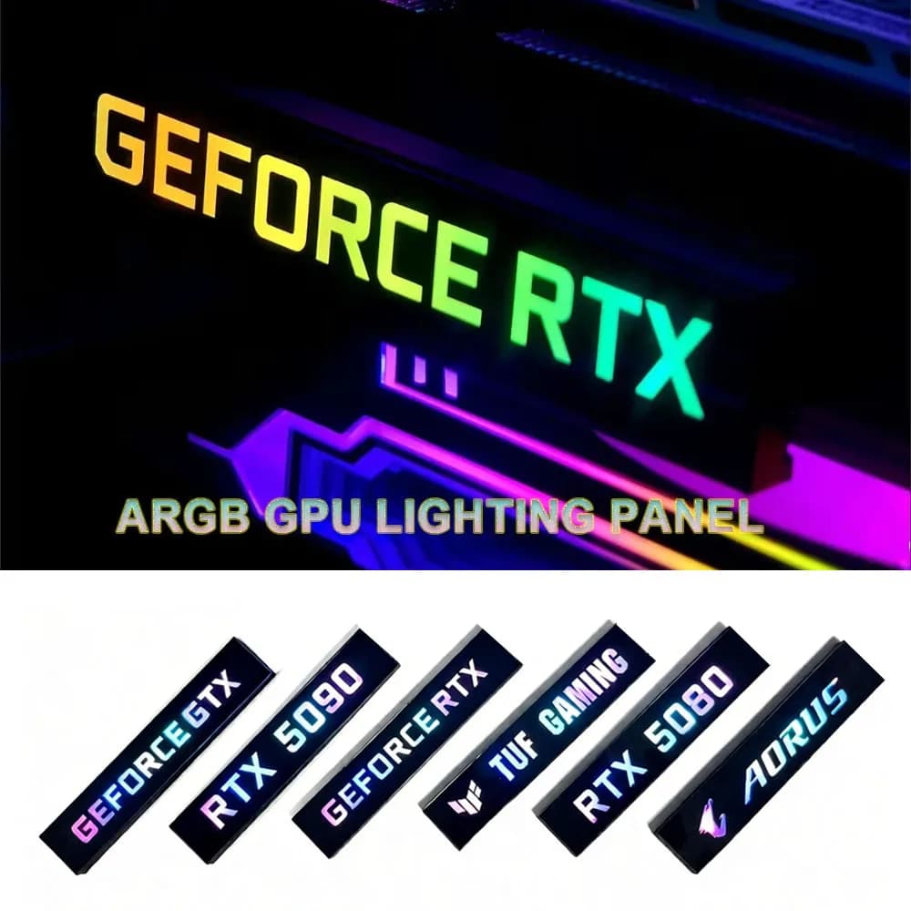 Pannello di illuminazione della scheda video per RTX 5090 5080 4090,MOD GTX ROG 3060ti 4080 GPU Piastra ARGB laterale, lampada da fede per armadio da gioco AURA SYNC