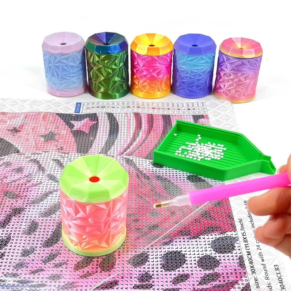 Contenitore per detriti con aspirazione magnetica per diamond painting, strumento per diamond painting, raccoglitore di frammenti per diamond painting