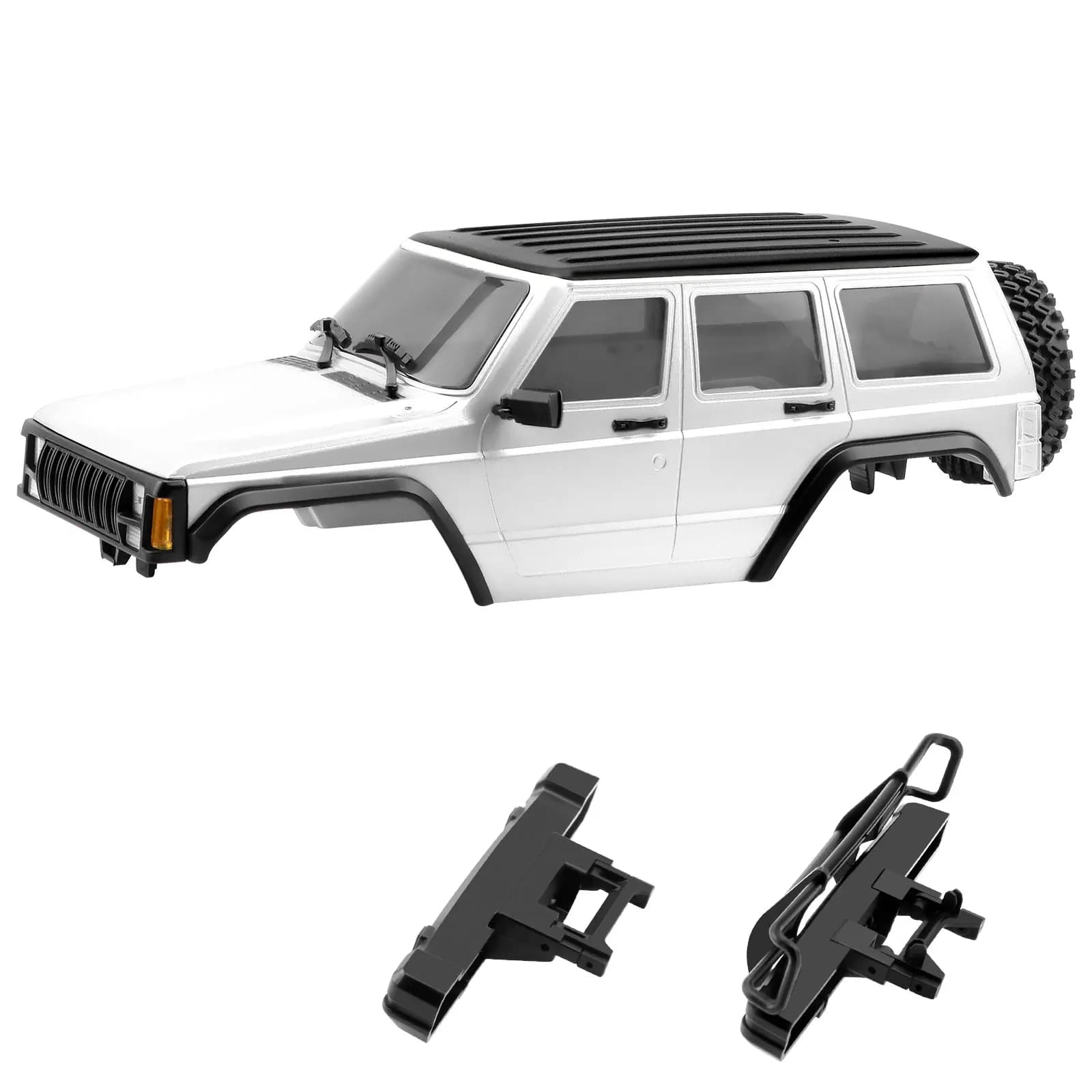 DashRC Passo 6,10'' RC Carrozzeria, Corpo ABS Cherokee con Paraurti Anteriore Posteriore per 1/18 RC Crawler TRX4M