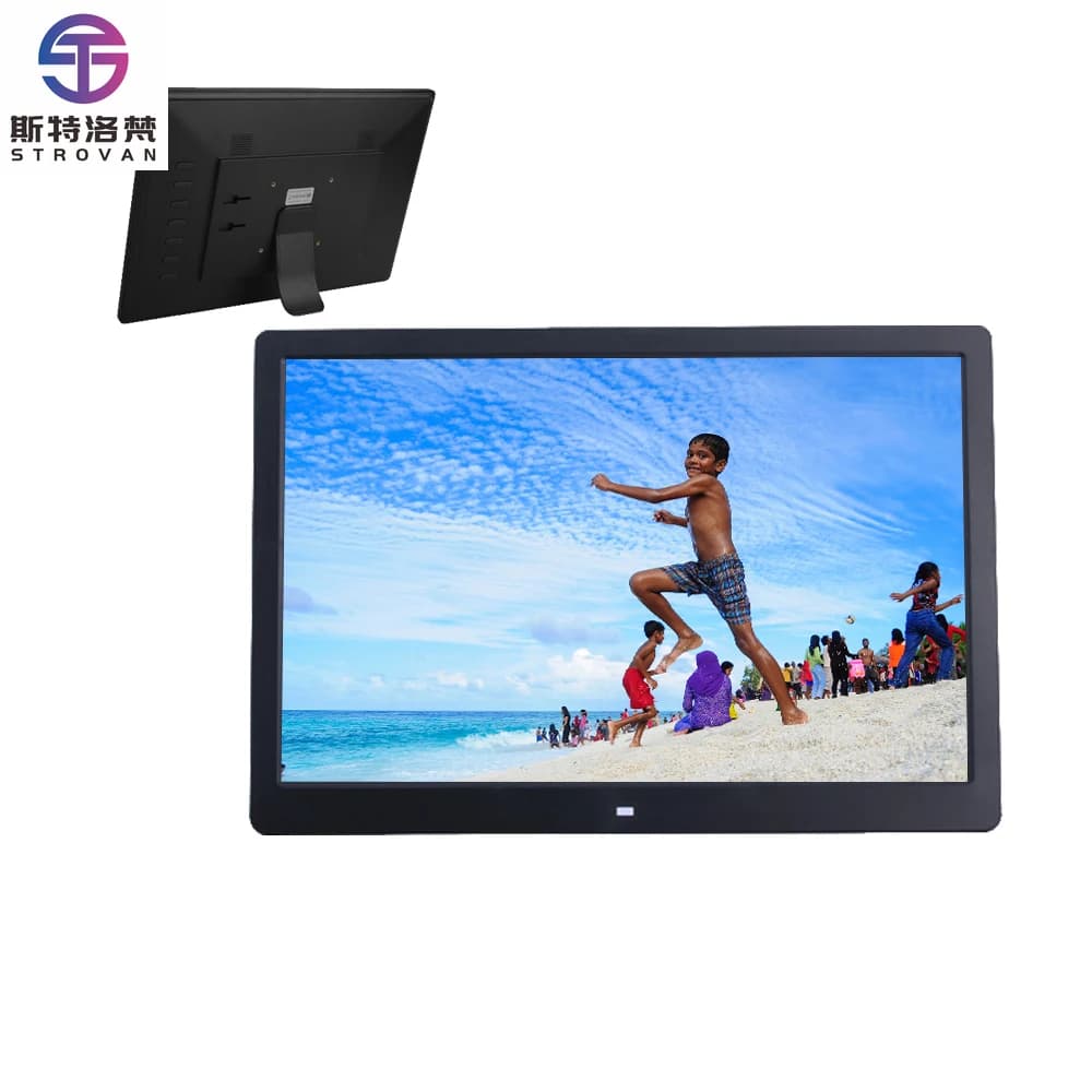 Grande schermo LCD montabile a parete con rotazione automatica Impostazione semplice da utilizzare 12 13 14 Cornice per foto digitale intelligente da 15,4 pollici per la decorazione domestica
