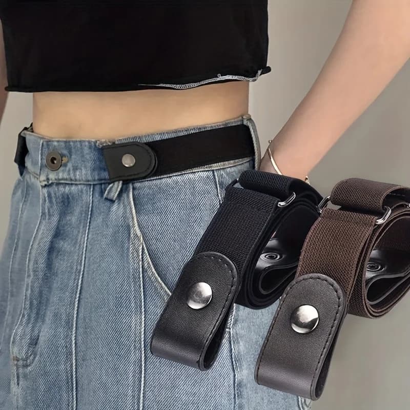 Cintura unisex semplice e alla moda Cintura elastica da uomo Cintura Jean invisibile e senza cuciture Lunghezza regolabile Adatta a qualsiasi tipo di pantaloni