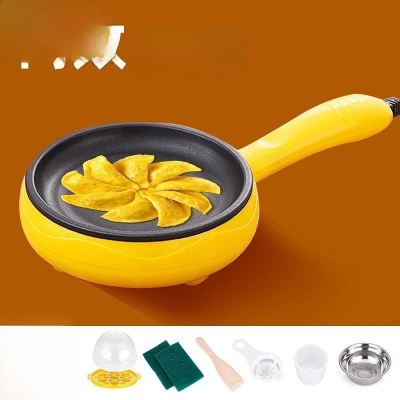 Padella Antiaderente con Spegnimento Automatico per Uova e Waffle, Vaporiera Compatta per Uso Domestico, Strumento da Cucina per Colazione e Pancake