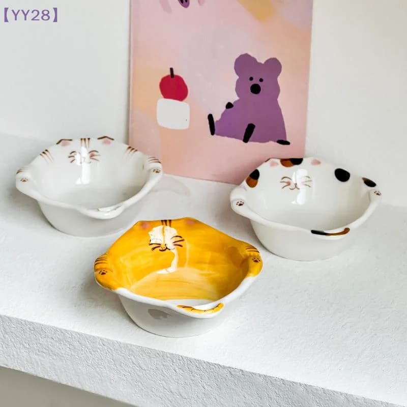 【YY28】Serie Gatto Carino: Piattini in Ceramica per Salse, Salsa di Soia e Aceto, Mini Piattini per Snack {Y}