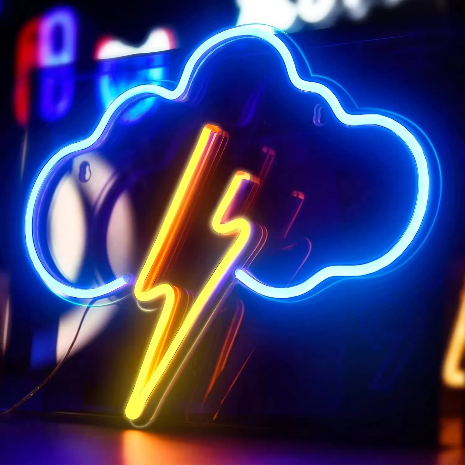 Insegne al neon a LED Decorazioni da parete Luce al neon sospesa Batteria o luci al neon illuminate alimentate tramite USB per camera da letto Camera dei bambini Festa di Natale
