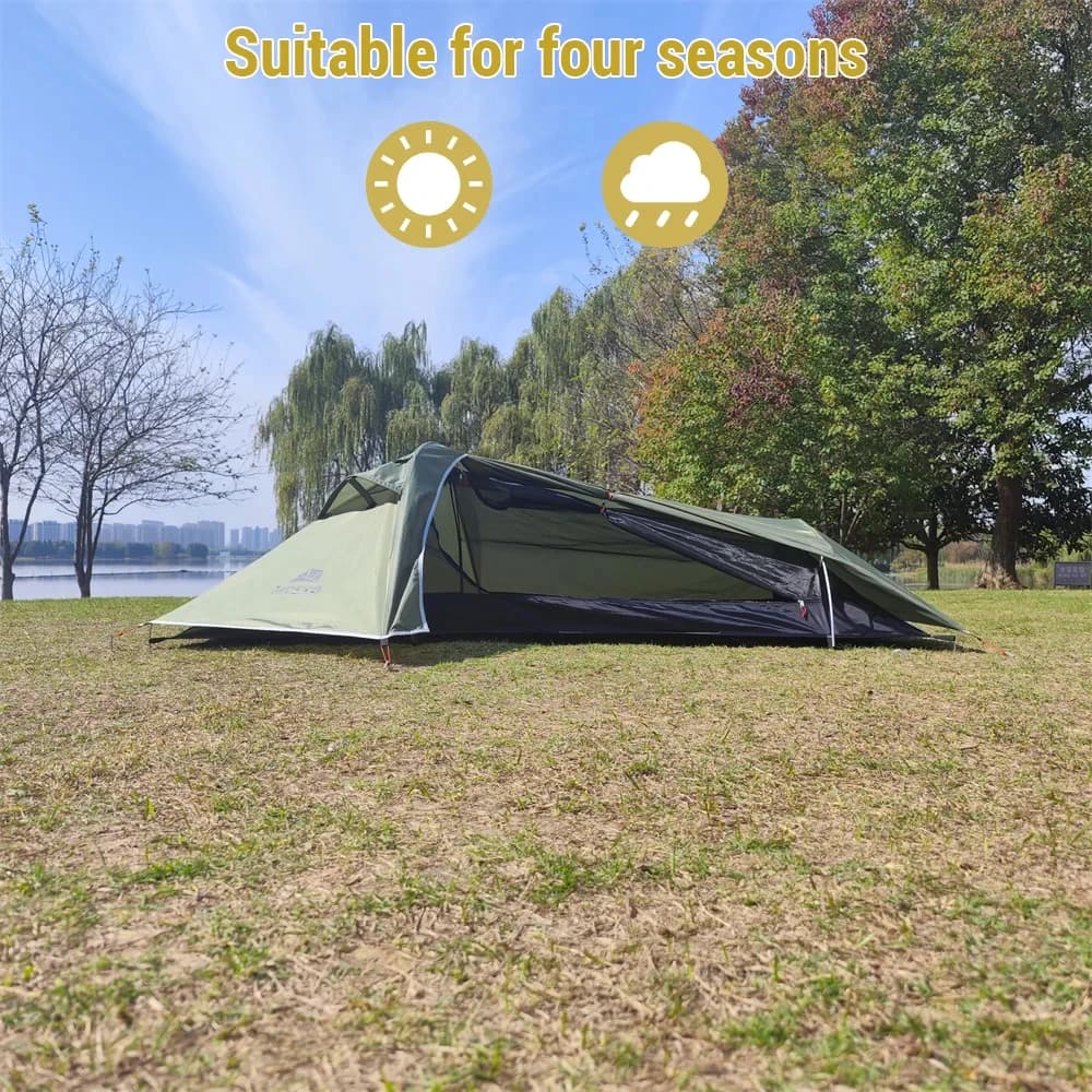 Camping tent for 1 person camping tent Stormproof with ultralight aluminum pole suitable for tent per single person four seasons