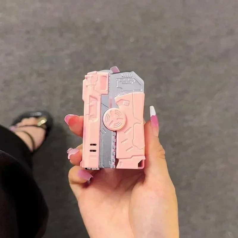 Accendino a gas pieghevole a forma di pistola giroscopico antivento con decompressione della punta delle dita Accessorio per sigaretta unico Articolo regalo insolito