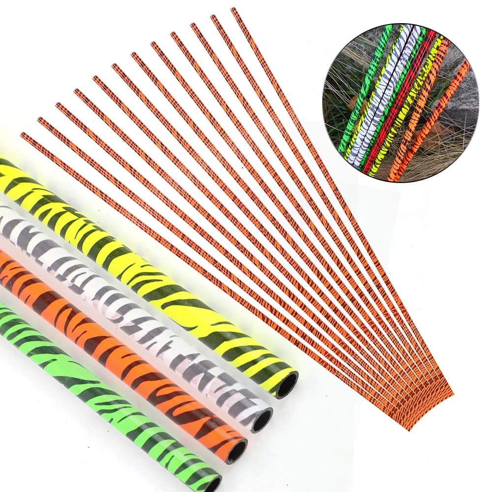30 "Telo freccia in carbonio misto OD7.8mm 6/12 pezzi SP 500 Albero con stampa leopardata Arco ricurvo Arco composto Tiro al bersaglio Caccia Tiro con l'arco