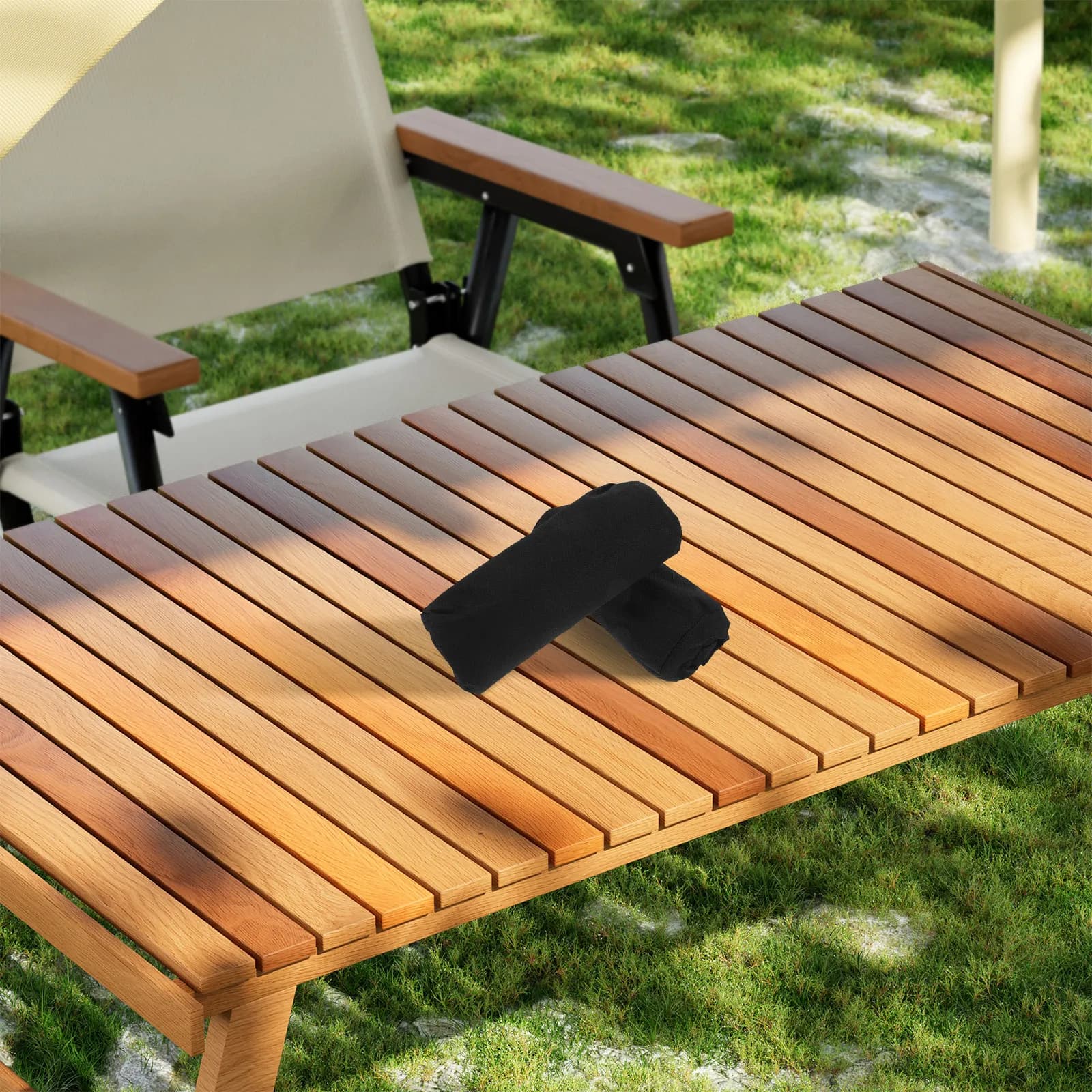 1Pair Outdoor Footrest Cushion Folding Lounge Chair Footrest Pad Patio Lawn Garden Antislip Waterproof Stainresistant Leg Rest