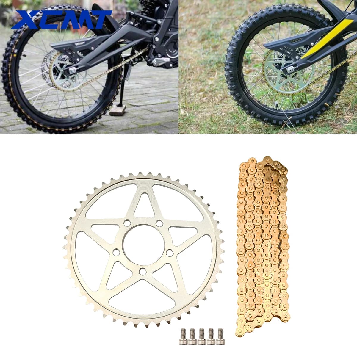 Per Sur-Ron Surron Light Bee & Light Bee X Bici da cross elettrica 42T 48T 58T Pignoni 42 Denti Corona 102 106 112 Sezione Catena