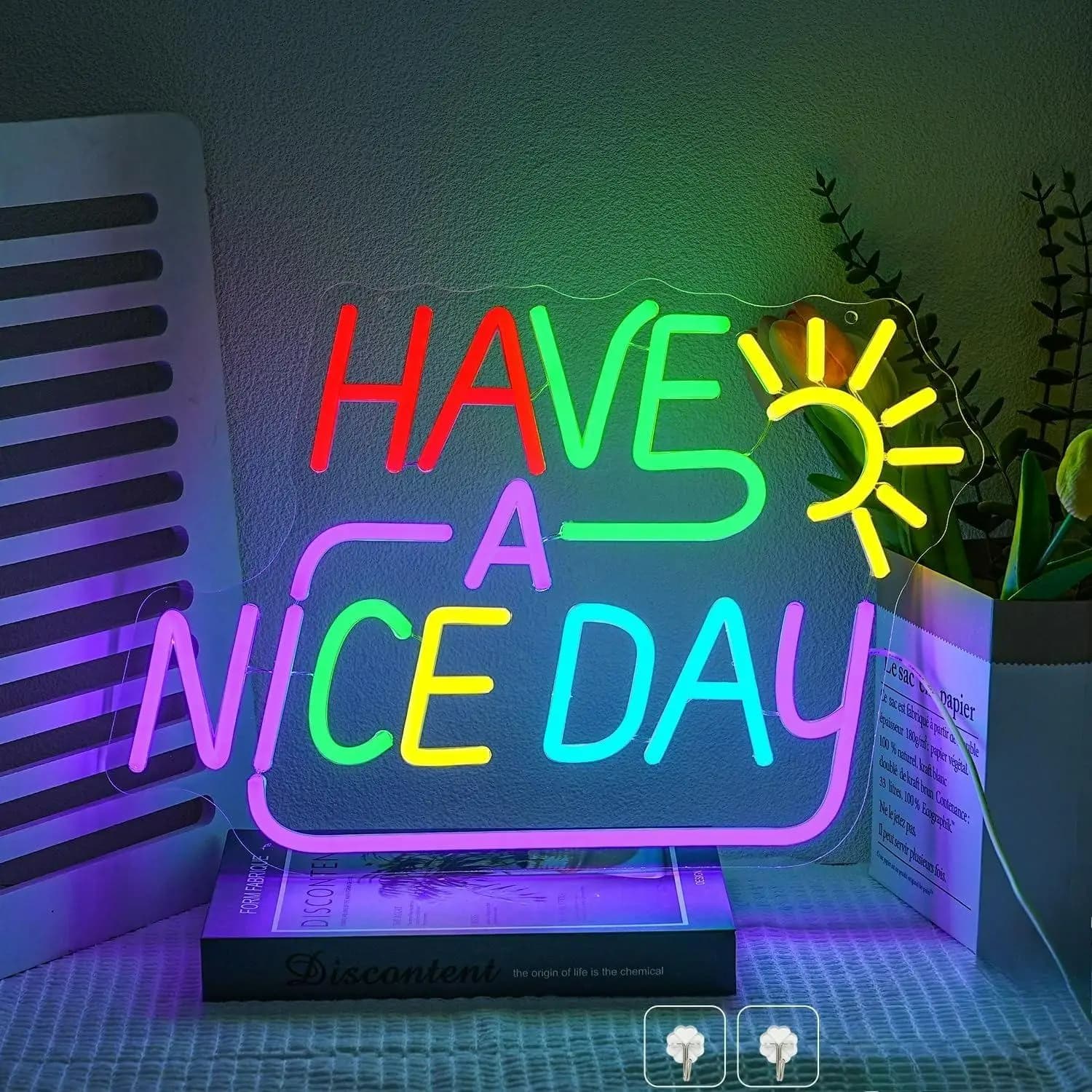 Insegna al Neon 'Have A Nice Day' con Luci LED Dimmerabili USB per Camera da Letto, Bar, Tiki, Studio, Garage, Ufficio, Decorazione Murale, Regalo Speciale