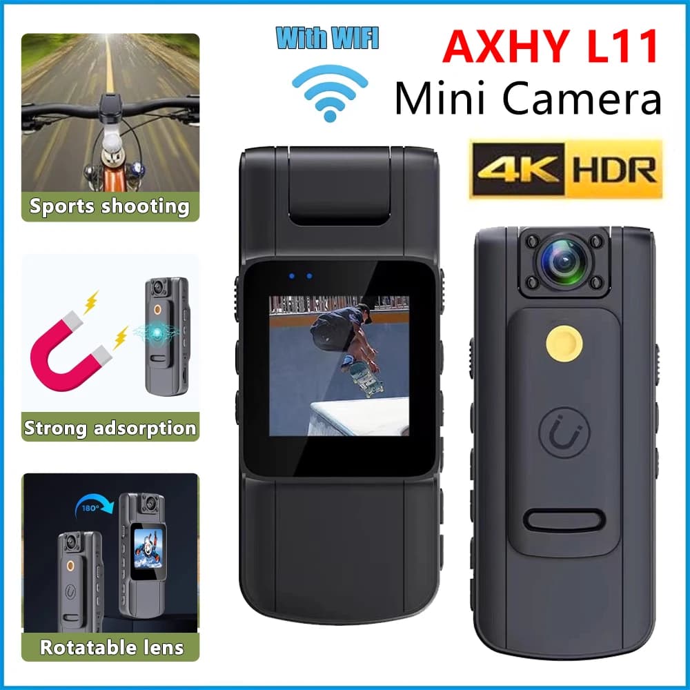 Videoregistratore WiFi 2K Indossabile Corpo 180 ° Telecamera indossata dal corpo regolabile per le forze dell'ordine Telecamera per azione a infrarossi laser per visione notturna