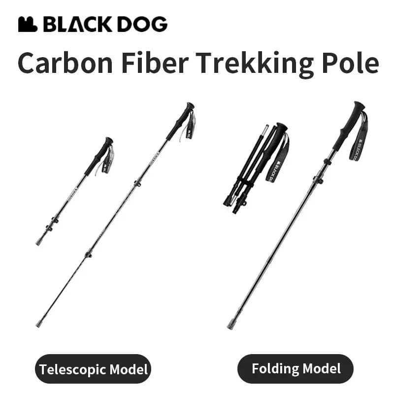 Naturehike BLACKDOG Ultralight Carbon Fiber Trekking Stick Foldable/Telescopic Trekking Rod 1pz Adjustable Climbing Rod