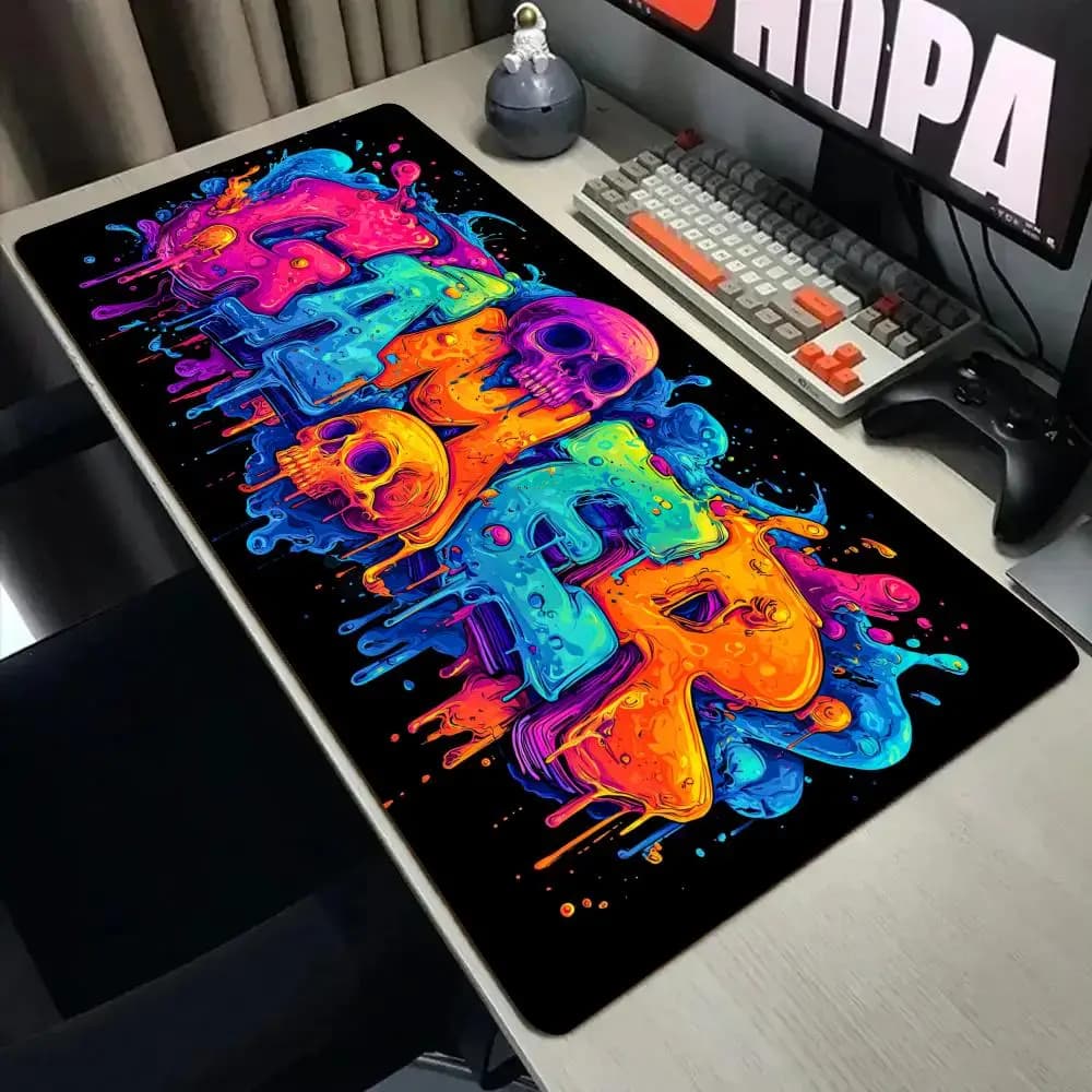 Cool graffiti GAMER pattern Mouse Pad Desk Mat with Stitched Edge XXL Mousepads Rubber Anti-slip Gamer Keyboard Rug Gaming Mats