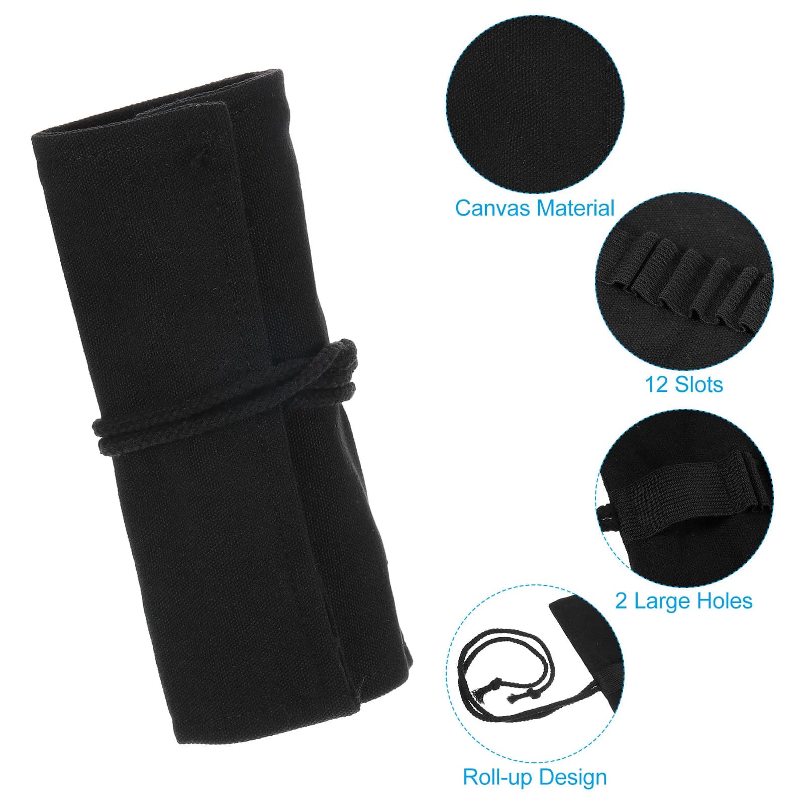 Astuccio per matite arrotolabile fatto a mano da 12-48 slot Astuccio per matite in tela Portapenne Organizzatore per artista Disegno Colorazione Schizzi